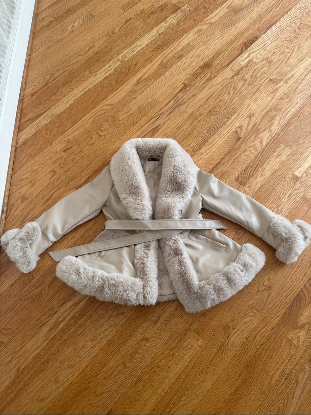 Faux fur coat sexy flared jacket